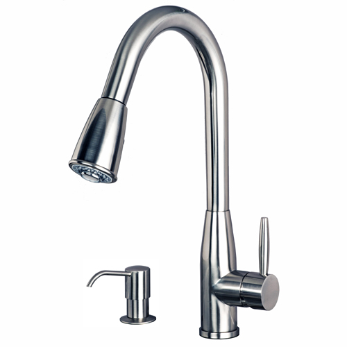 Sienna Single Handle Pull-Down Kitchen with Soap Dispenser Faucet