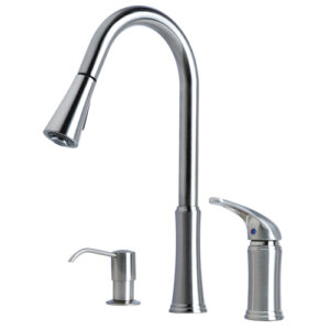 Aria Single Handle Pull-Down Kitchen Faucet with Soap/Lotion Dispenser