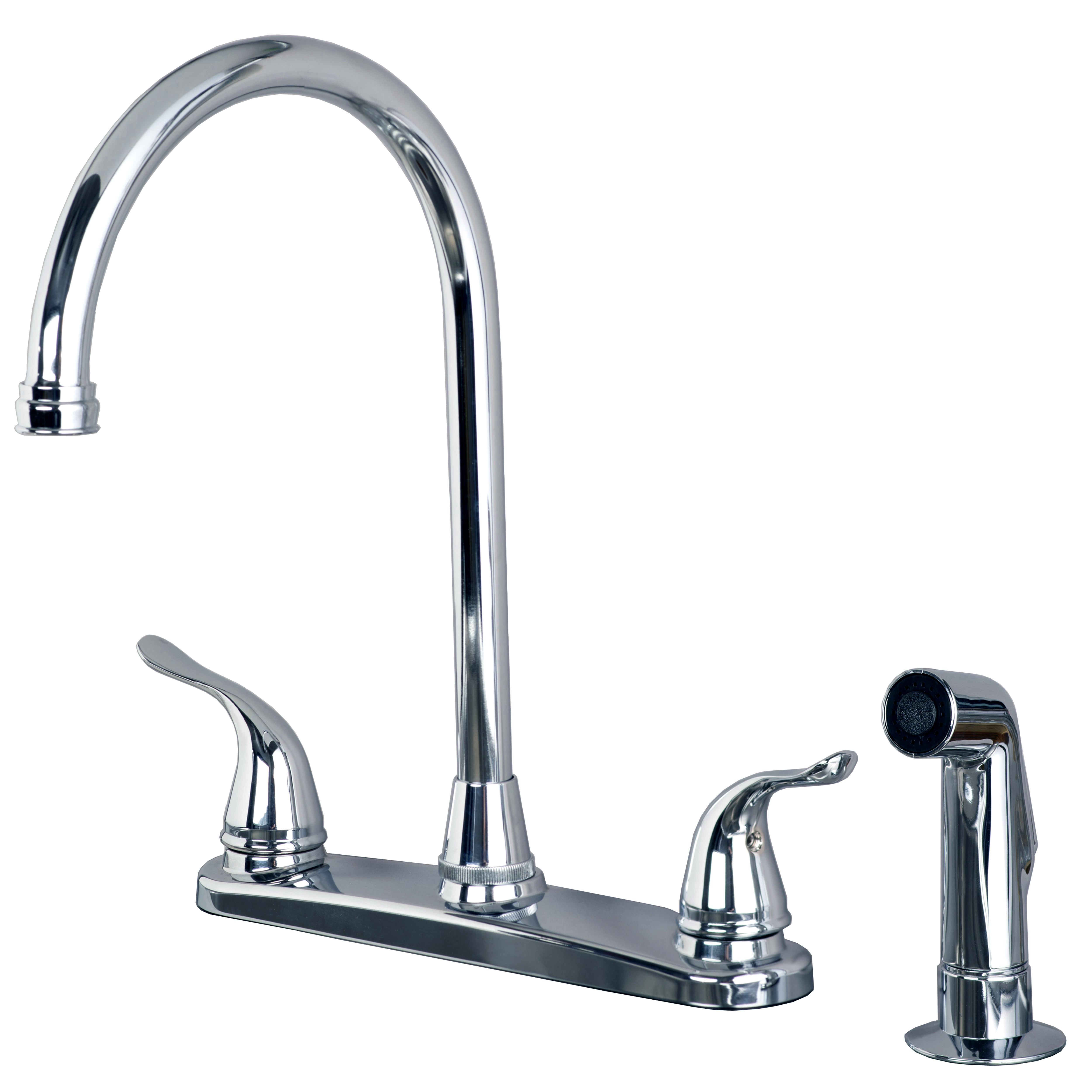 Concord Two Handle High Arc Kitchen Faucet with Side Spray