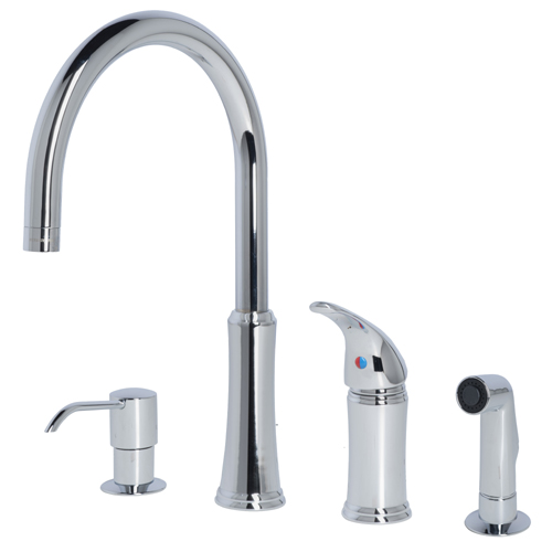 Aria Single Handle Kitchen Faucet with Soap/Lotion Dispenser