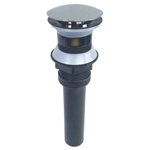 Bathroom Sink 1 5/8" Non-Metallic Push Pop-Up Drain Assembly with Overflow