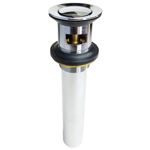 Bathroom Sink All Metal Push Pop-Up Drain Assembly with Overflow