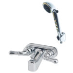 RV Two Handle Tub Shower Diverter with Matching Hand-Held Shower Set