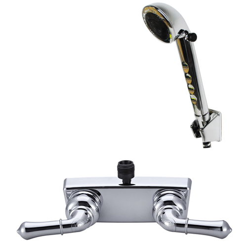 RV Two Handle Shower Diverter with Matching Hand-Held Shower Set
