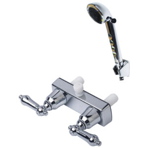 RV Two Handle Shower Diverter with Matching Handheld Shower Set