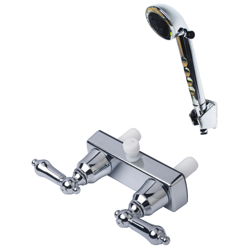 RV Two Handle Shower Diverter with Matching Handheld Shower Set