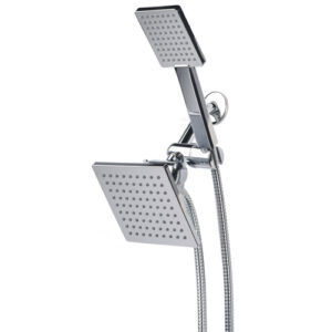 Bathroom 2 in 1 Rain Shower Head and Handheld Shower System with 3-Way Diverter