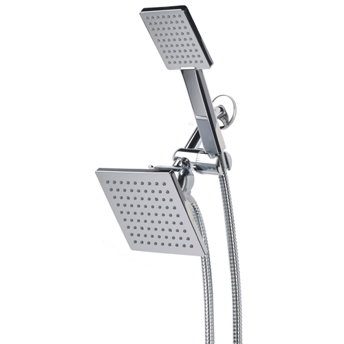 Bathroom 2 in 1 Rain Shower Head & Handheld Shower System with 3-Way Diverter