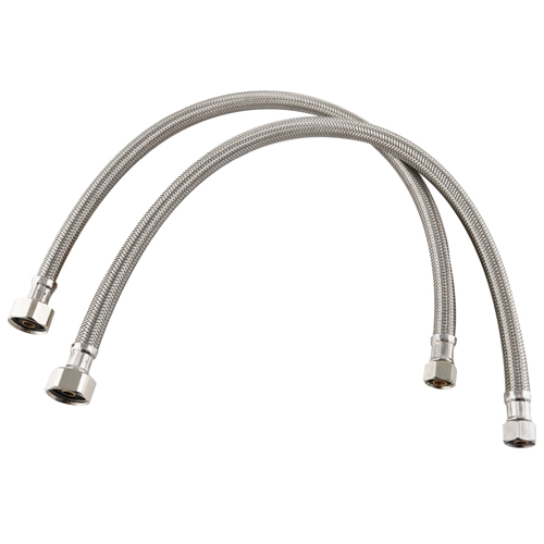 Faucet Supply Lines S.S. Braided 3/8" Compression X 1/2" FIP, 20" Length, 2 Pack