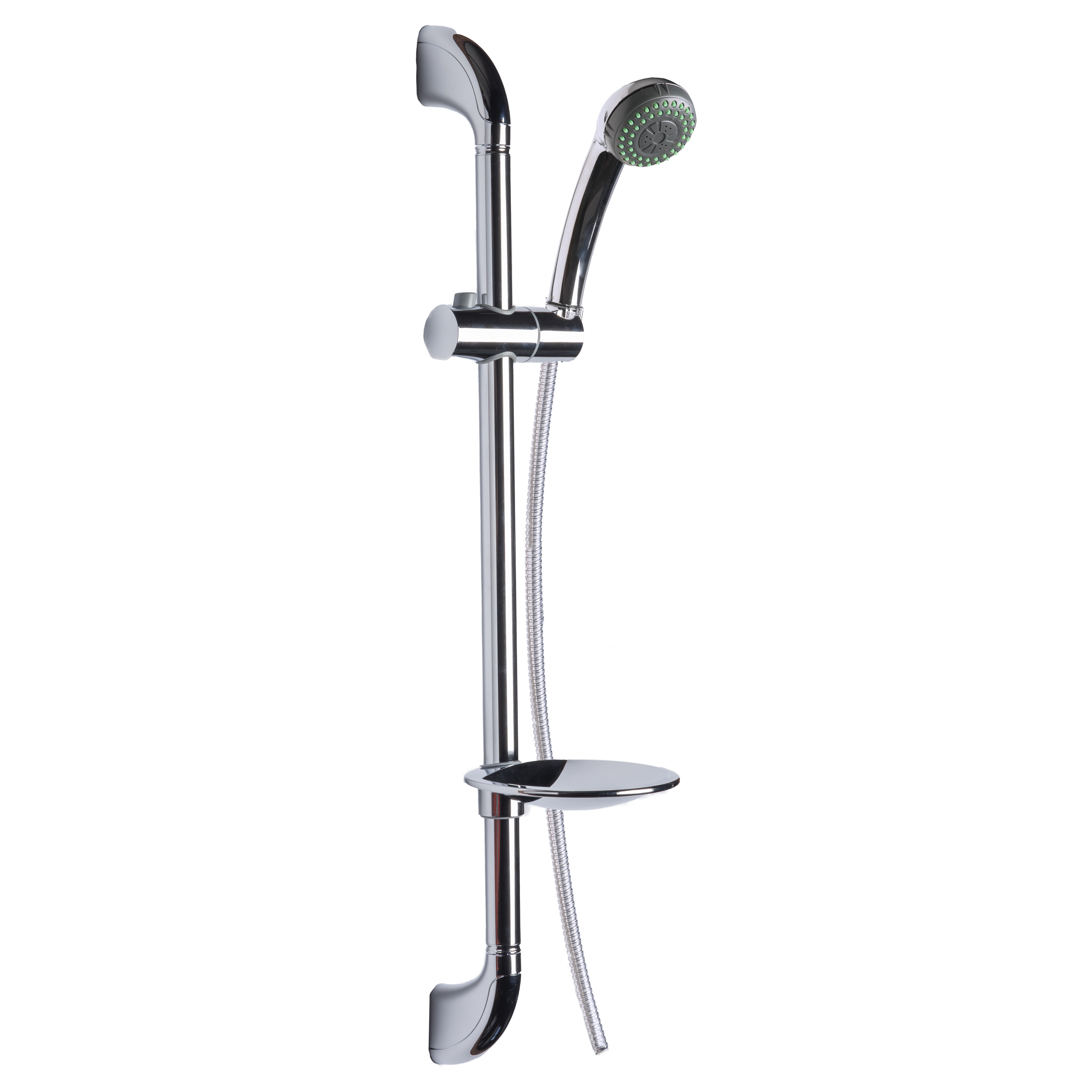 Bathroom Brass Slide Bar with Massage Hand-Held Shower and Soap Dish